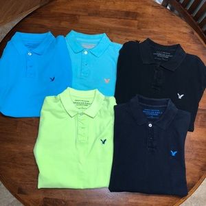5 American Eagle Athletic Fit Polos